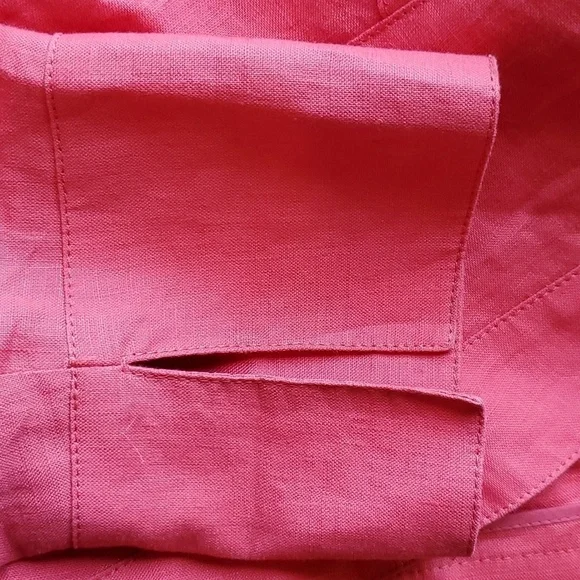 Lafayette 148 New York Coral Lightweight Linen Cowl Neck Jacket 8 - Picture 6 of 7